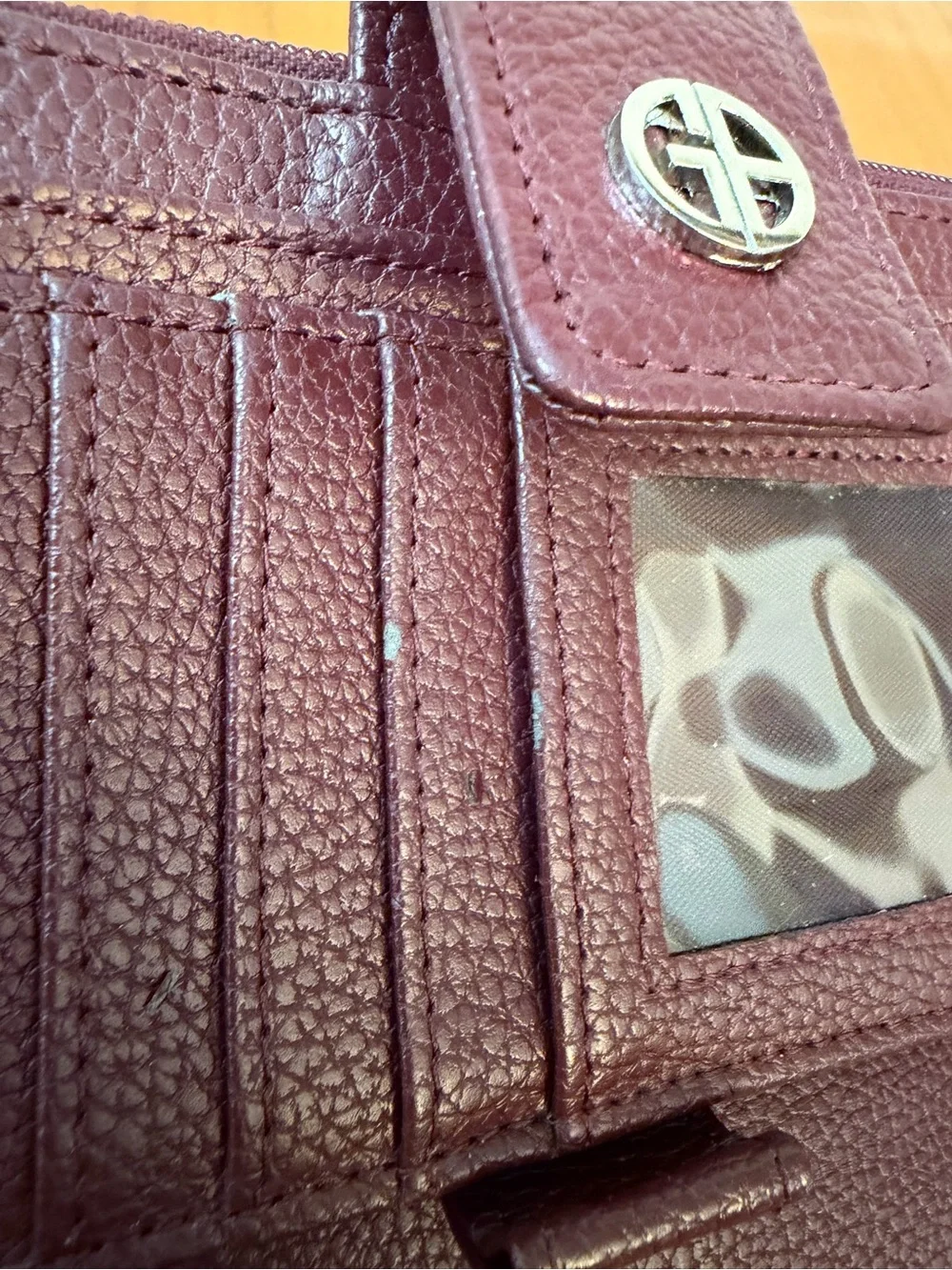 Giani Bernini Burgundy Monogram Tote with Matching Wallet